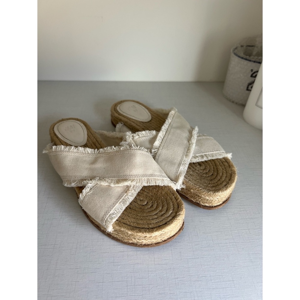 H&M Criss Cross Fabric Platform Espadrille Sandals